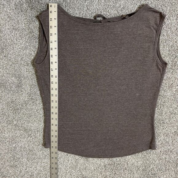 prAna Shirt Womens XS Gray Sleeveless Open Back Tie Drape Yoga Casual Soft Top - Picture 6 of 8